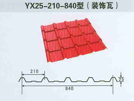 YX25-210-840型装饰彩钢瓦太原钢结构--彩色压型板系列